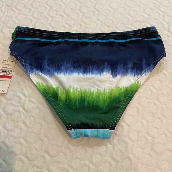 NWT Tommy Bahama Hazy Kat Stripe Bikini Bottom Peacock Blue Size XS Swim Beach - Picture 7 of 10